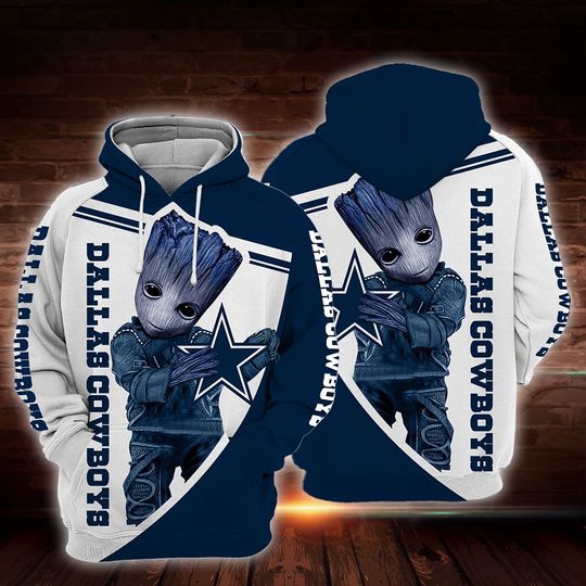 Baby Groot Dallas Cowboys Hoodie Baby Groot Dallas Cowboys Hoodie