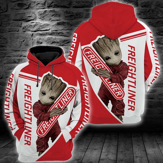 Baby Groot Freightliner Trucks 3D All Over Print Hoodie Baby Groot Freightliner Trucks 3D All Over Print Hoodie