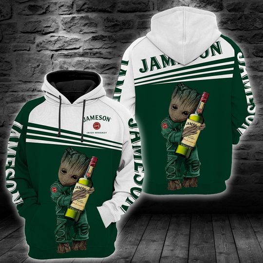 Baby Groot Jameson Irish Whiskey 3D All Over Print Hoodie Baby Groot Jameson Irish Whiskey 3D All Over Print Hoodie