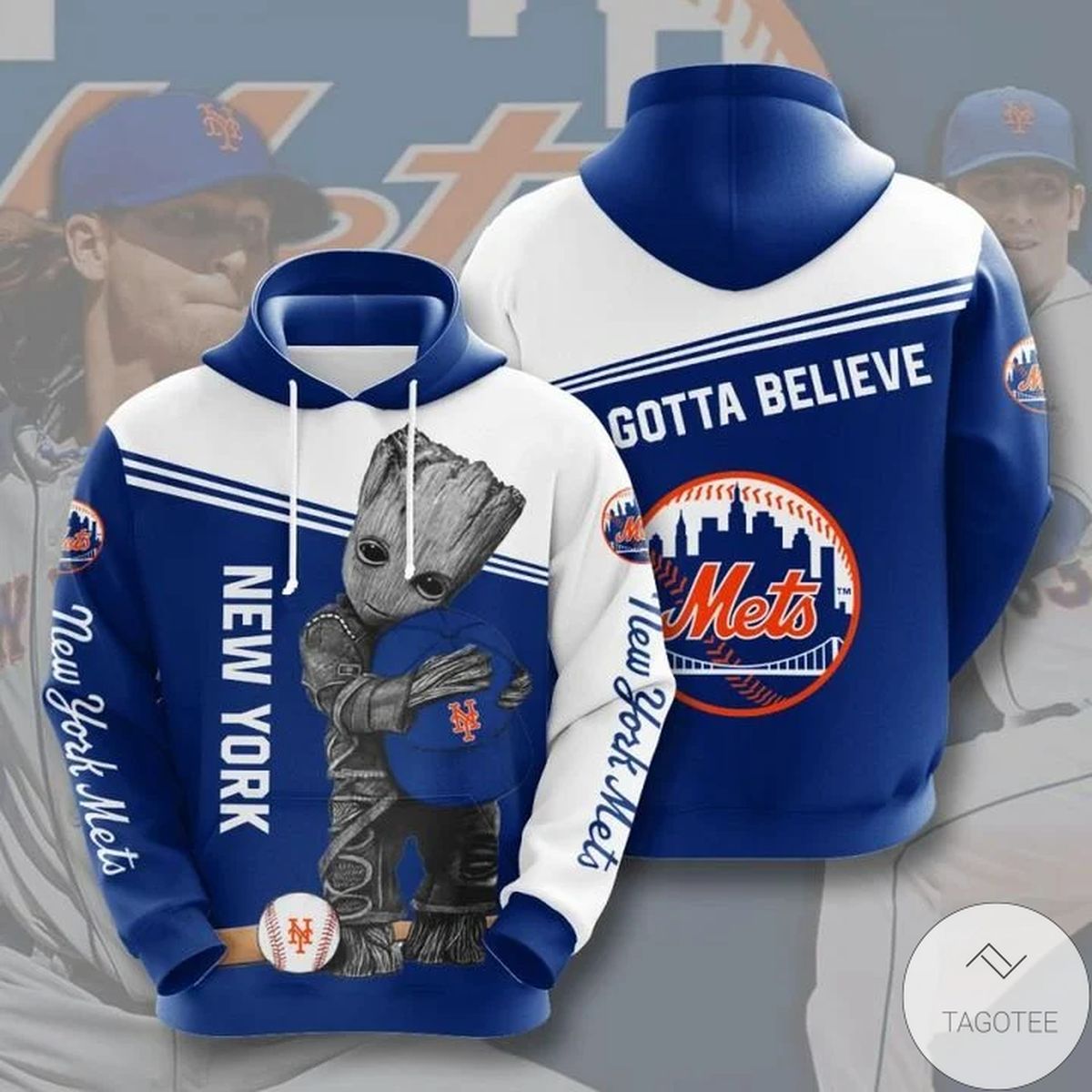 Baby Groot Mlb New York Mets Hoodie Baby Groot Mlb New York Mets Hoodie