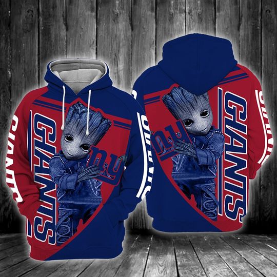 Baby Groot New York Giants Hoodie Baby Groot New York Giants Hoodie