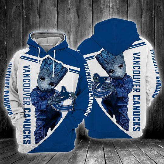 Baby Groot Vancouver Canucks 3D All Over Print Hoodie Baby Groot Vancouver Canucks 3D All Over Print Hoodie