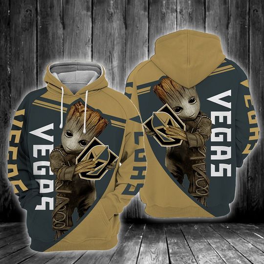 Baby Groot Vegas Golden Knights 3D All Over Print Hoodie Baby Groot Vegas Golden Knights 3D All Over Print Hoodie