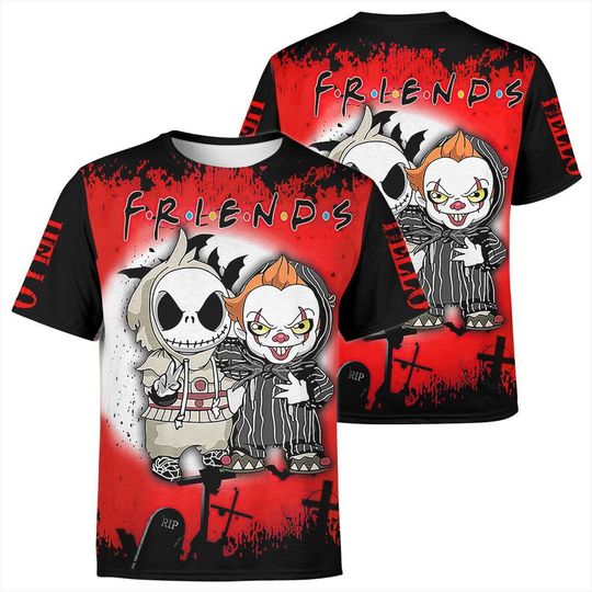 Baby Jack Skellington And It Pennywise 3D Shirt And Hoodie Baby Jack Skellington And It Pennywise 3D Shirt And Hoodie
