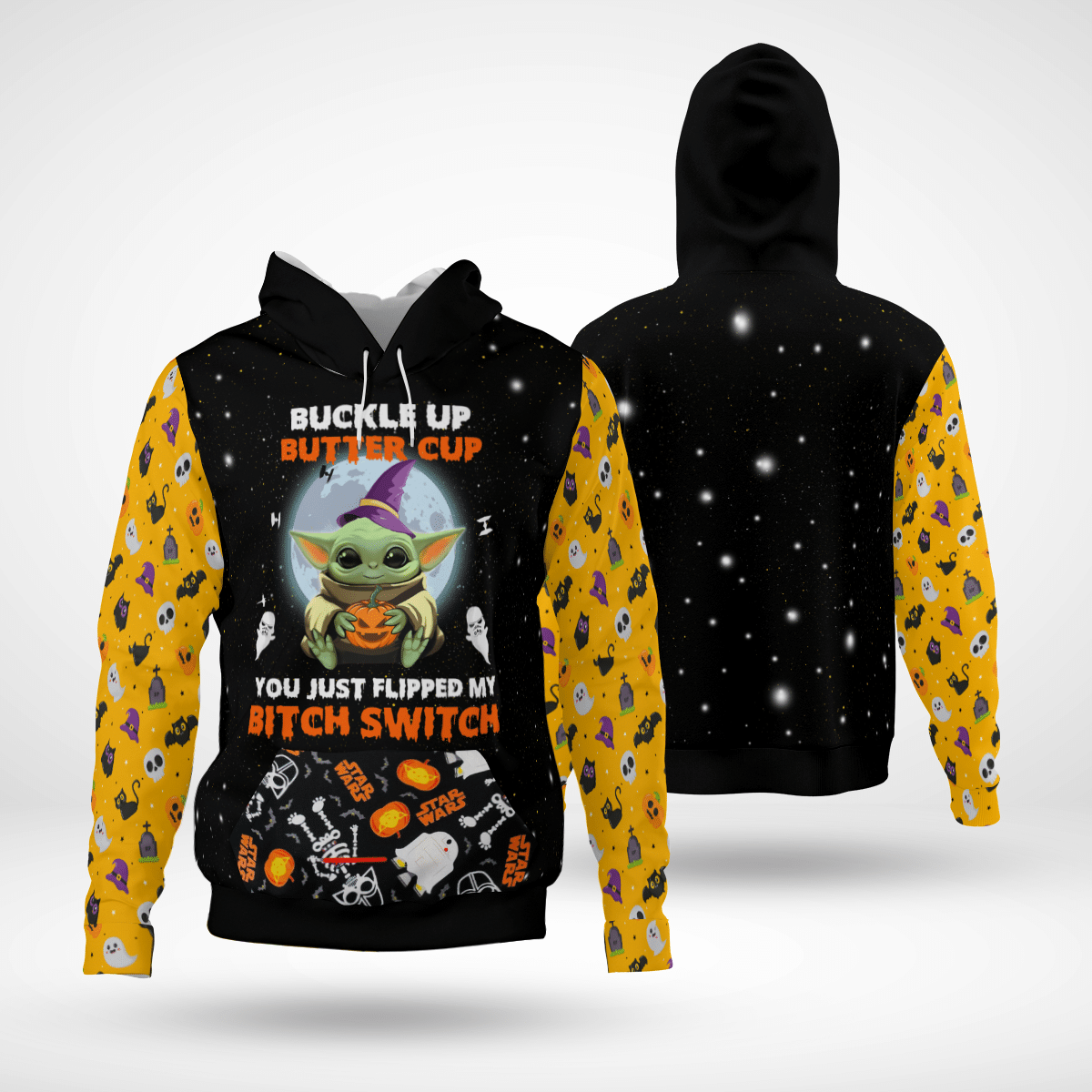 Baby Yoda Buckle Up Butter Cup You Just Flipped My Bitch Switch 3D Hoodie Baby Yoda Buckle Up Butter Cup You Just Flipped My Bitch Switch 3D Hoodie