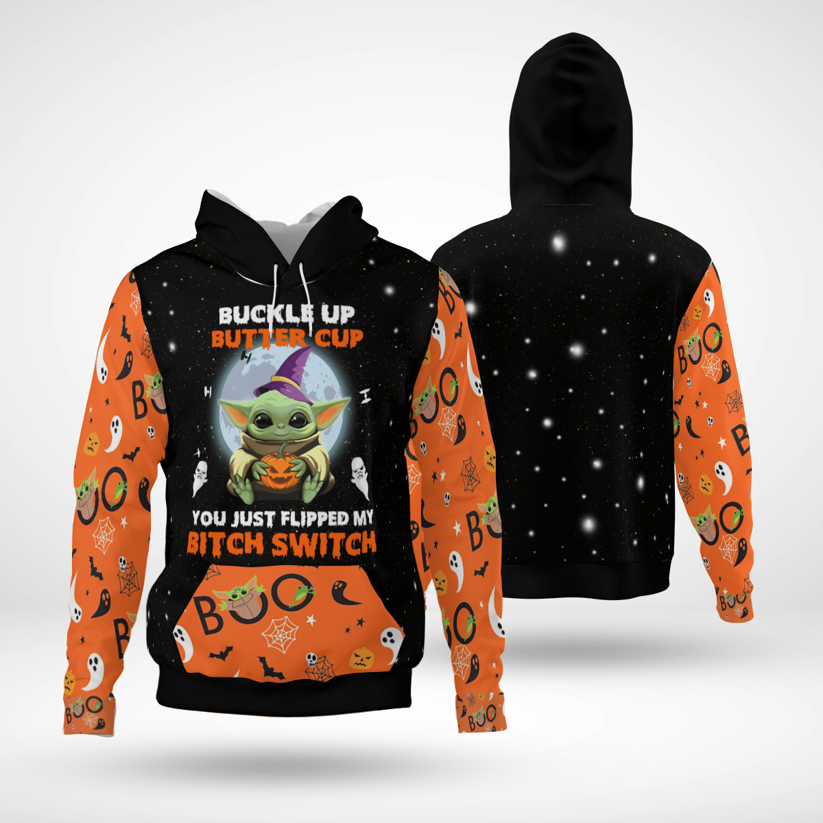 Baby Yoda Buckle Up Butter Cup You Just Flipped My Bitch Switch 3D Hoodie Baby Yoda Buckle Up Butter Cup You Just Flipped My Bitch Switch 3D Hoodie