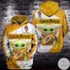 Baby Yoda Captain Morgan Whiskey 3D Hoodie