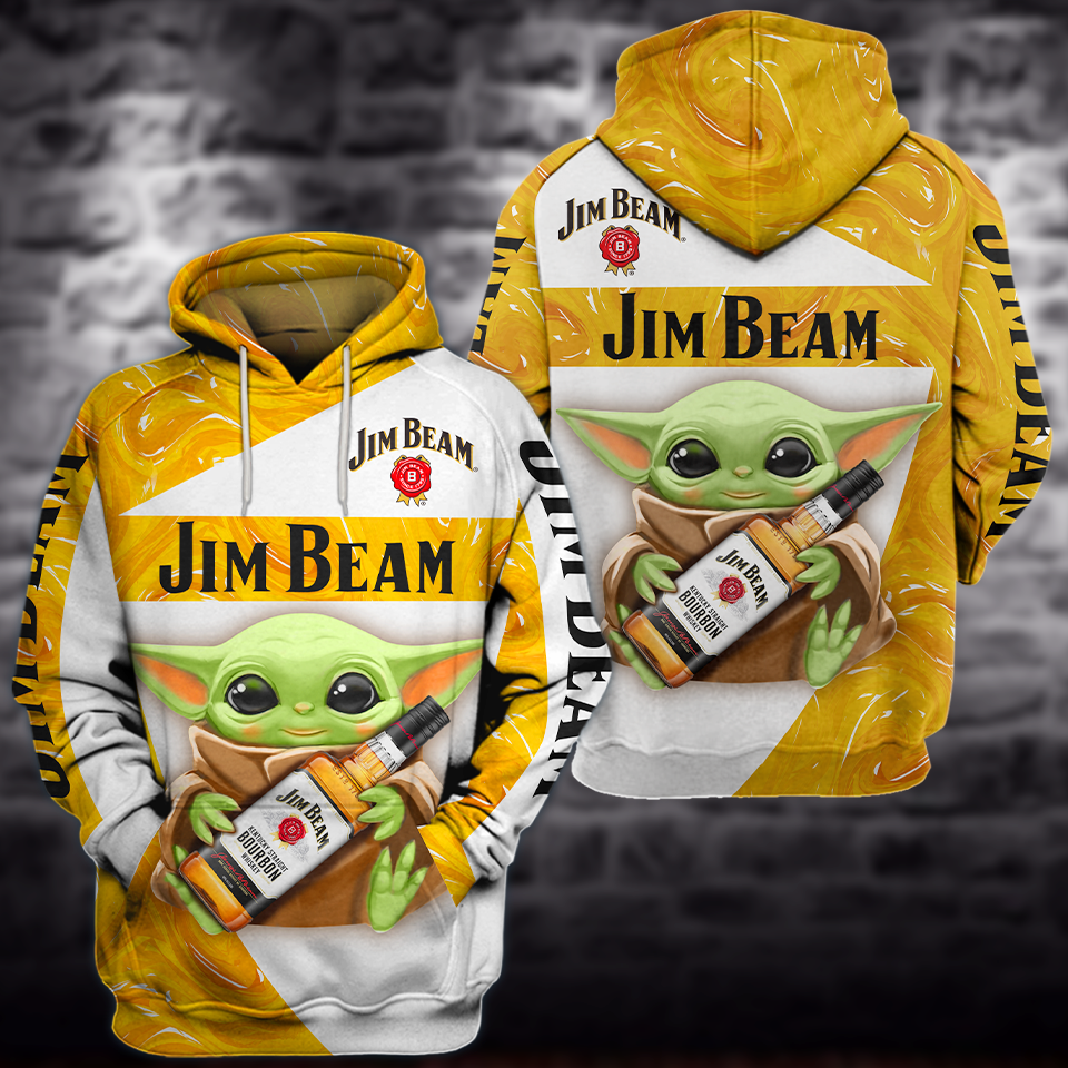 Baby Yoda Hug Jim Beam 3D Hoodie Baby Yoda Hug Jim Beam 3D Hoodie