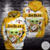 Baby Yoda Jim Beam Whiskey 3D Hoodie