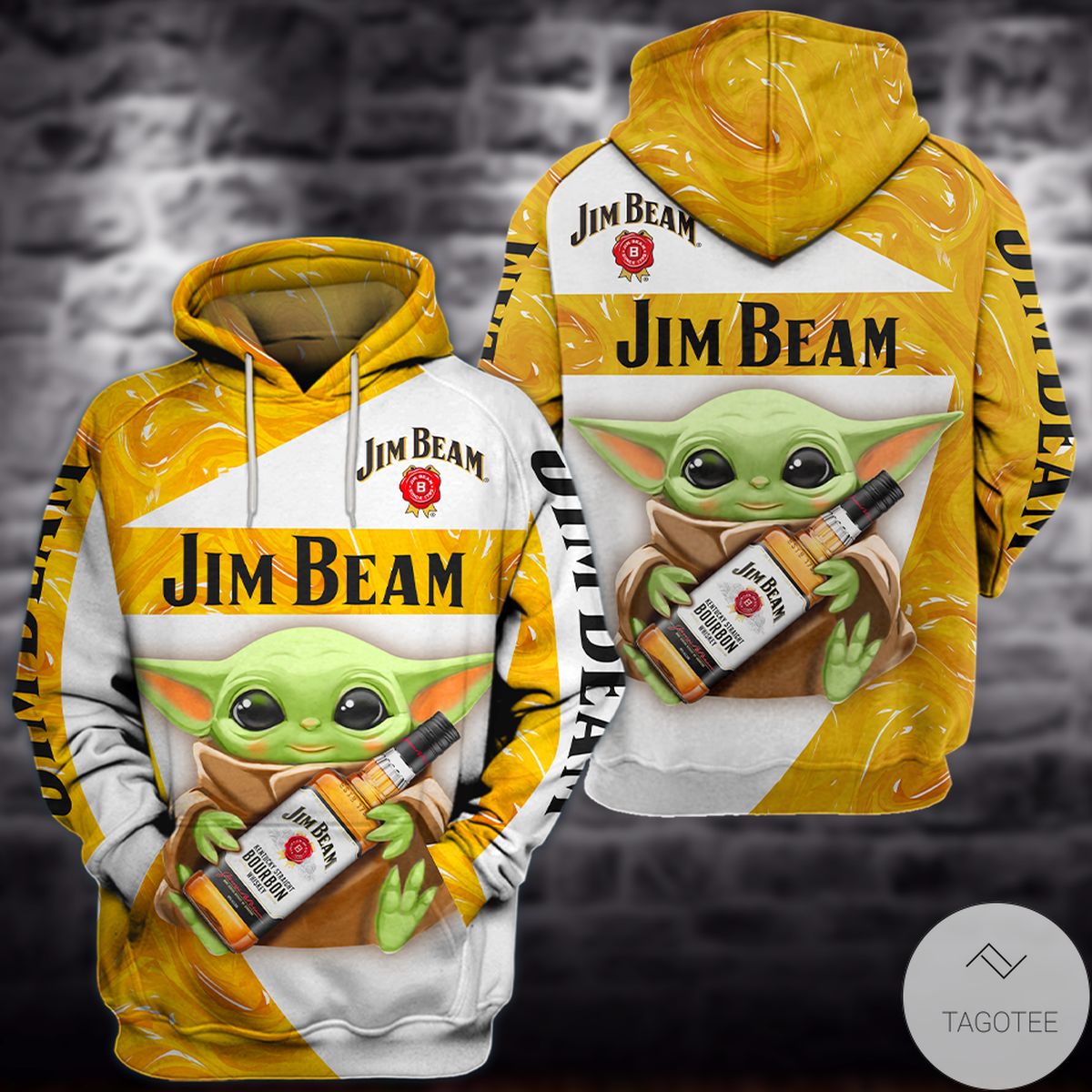 Baby Yoda Jim Beam Whiskey 3D Hoodie Baby Yoda Jim Beam Whiskey 3D Hoodie