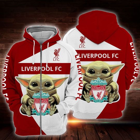 Baby Yoda Liverpool 3D Hoodie Baby Yoda Liverpool 3D Hoodie