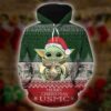 Baby Yoda Us Marine Merry Christmas 3D Hoodie