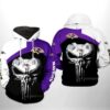 Baltimore Ravens Nfl Punisher Skull 3D Hoodie