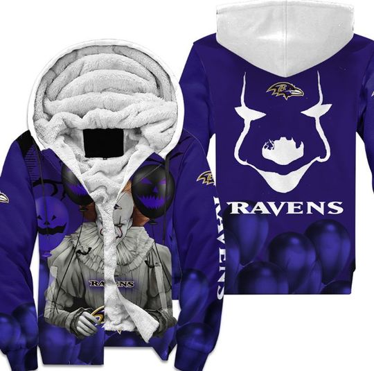 Baltimore Ravens Pennywise The Dancing Clown It Halloween 3D All Over Print Hoodie Baltimore Ravens Pennywise The Dancing Clown It Halloween 3D All Over Print Hoodie
