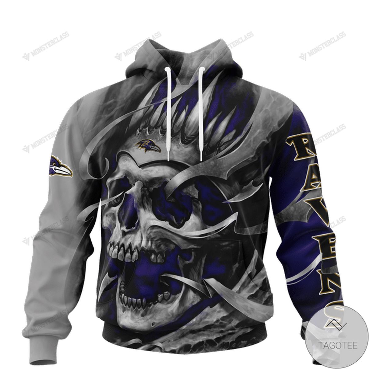 Baltimore Ravens Skull Jersey 3D Hoodie Baltimore Ravens Skull Jersey 3D Hoodie