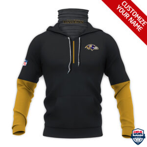 Baltimore Ravens Ver 01 Personalized 3D Mask Hoodie