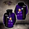 Baltmore Ravens Mickey Mouse 3D Hoodie