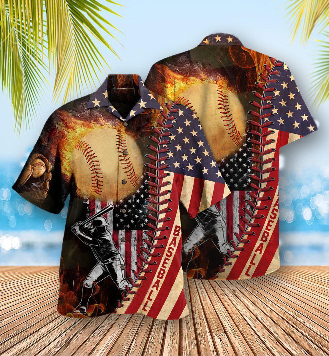 Baseball Nothing More American Than Baseball Hawaiian Shirt Baseball Nothing More American Than Baseball Hawaiian Shirt