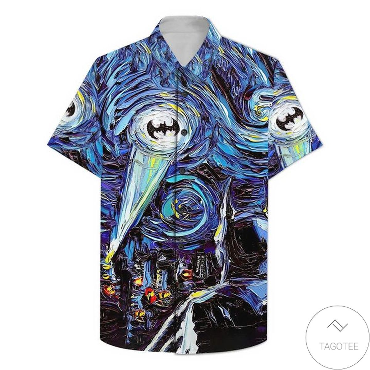 Batman Starry Night Theme Hawaiian Shirt Batman Starry Night Theme Hawaiian Shirt
