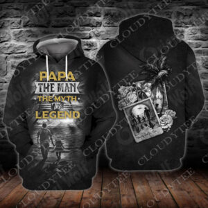Beach Papa The Man The Myth The Legend 3D Hoodie And Shirt