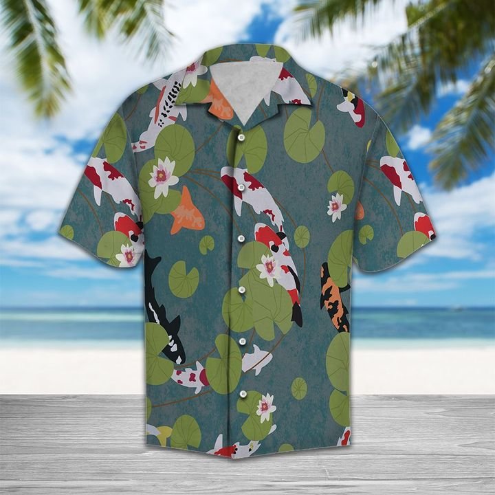 Beautiful Koi Fish Hawaiian Shirt Summer Button Up Beautiful Koi Fish Hawaiian Shirt Summer Button Up