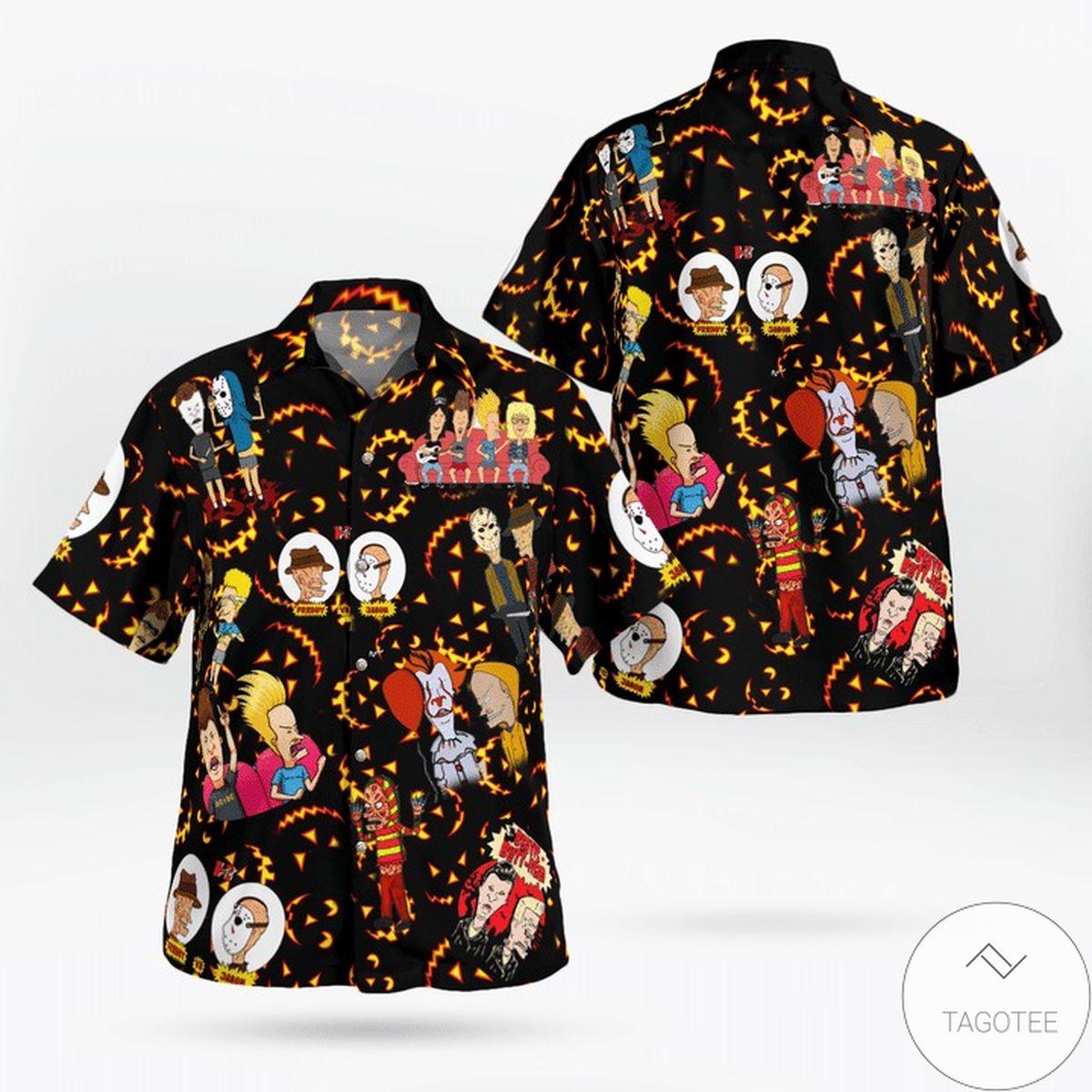Beavis And Butt-Head Funny Halloween Hawaiian Shirt Beavis And Butt-Head Funny Halloween Hawaiian Shirt