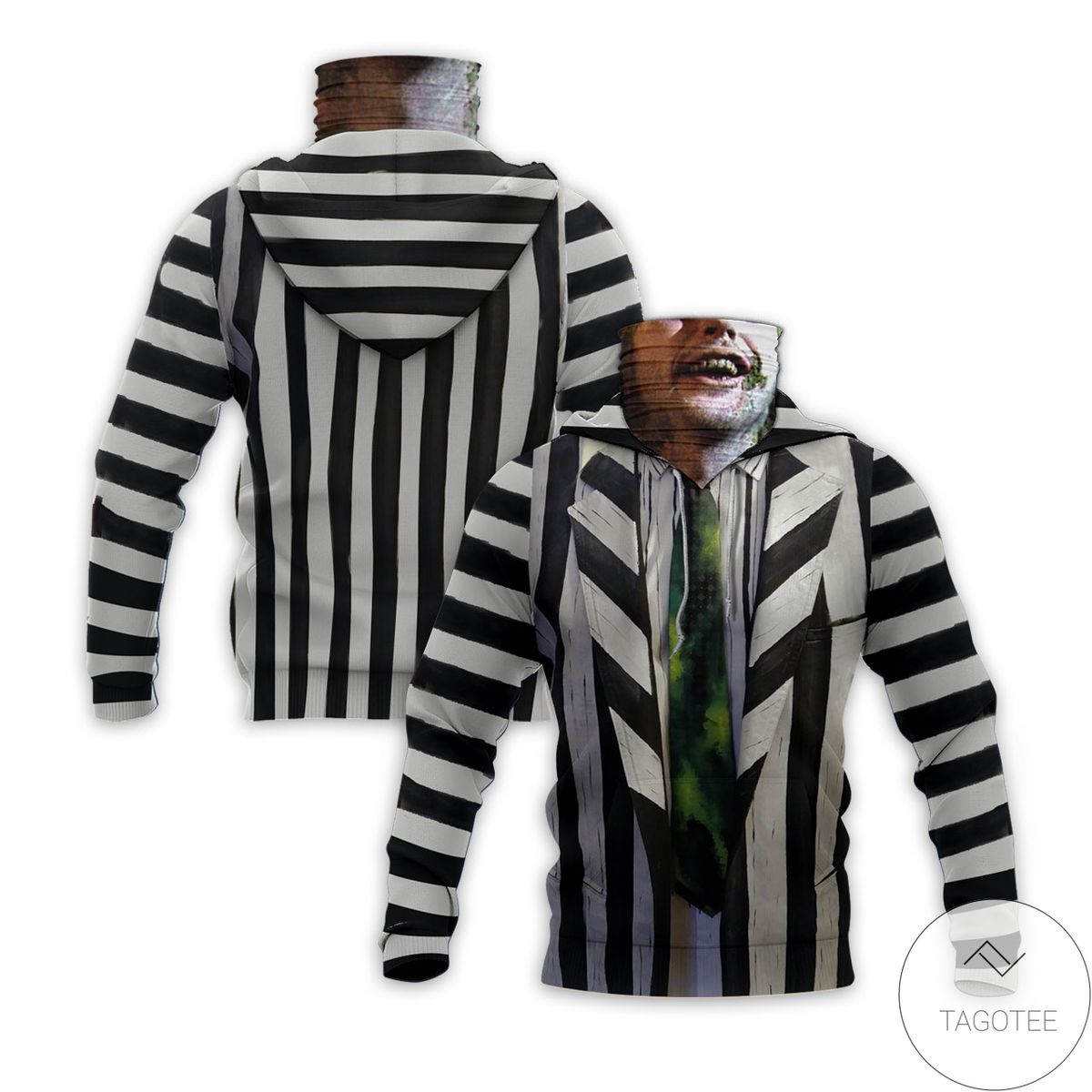 Beetlejuice (1988) Horror Movie Halloween Mask Hoodie Beetlejuice (1988) Horror Movie Halloween Mask Hoodie
