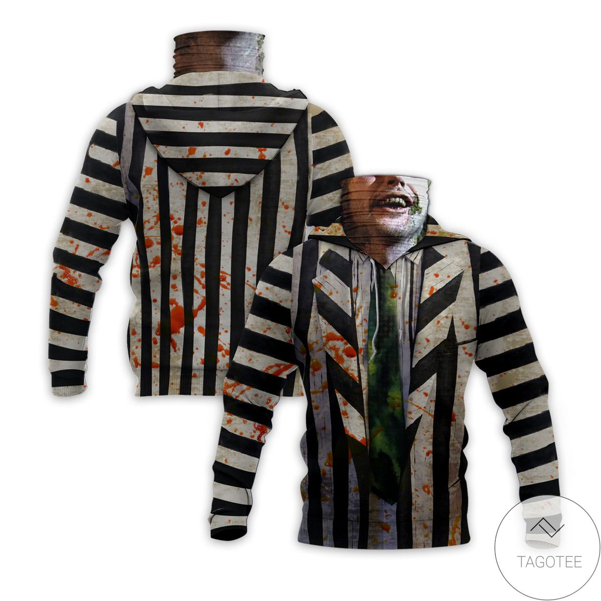 Beetlejuice (1988) Horror Movie Mask Hoodie Beetlejuice (1988) Horror Movie Mask Hoodie