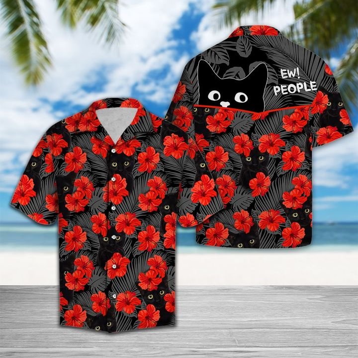 Black Cat Hawaiian Shirt Summer Button Up Black Cat Hawaiian Shirt Summer Button Up