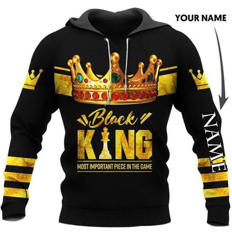 Black King Most Important Piece In The Game Personalized Custom Name 3D Hoodie Black King Most Important Piece In The Game Personalized Custom Name 3D Hoodie