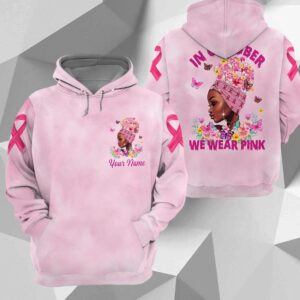 Black Queen Breast Cancer In October We Were Pink 3D Custom Personalized Name Shirt