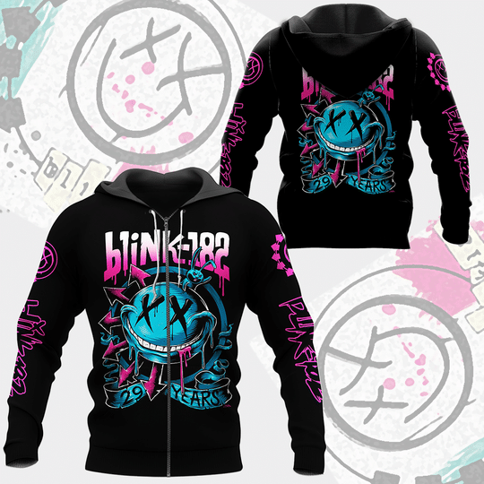 Blink 182 3D All Over Print Hoodie Blink 182 3D All Over Print Hoodie