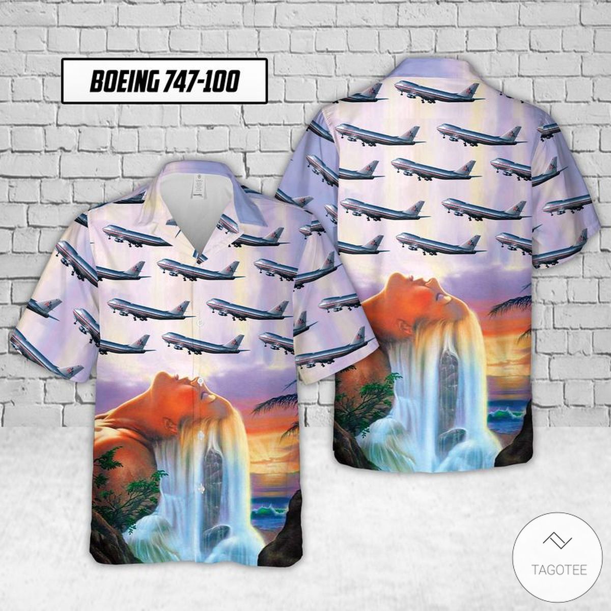 Boeing 747-100 American Airlines Hawaiian Shirt Boeing 747-100 American Airlines Hawaiian Shirt