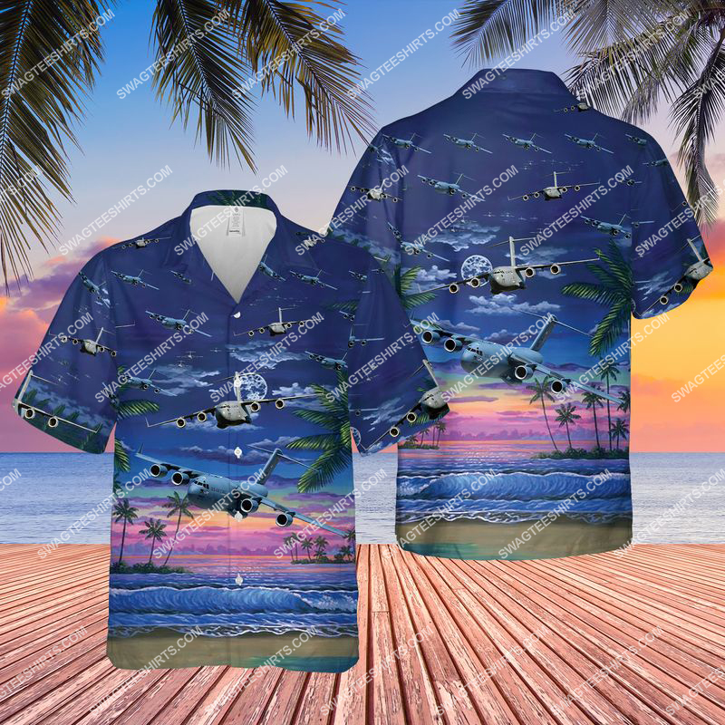 Boeing C-17 Globemaster Iii All Over Print Hawaiian Shirt Boeing C-17 Globemaster Iii All Over Print Hawaiian Shirt