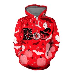 Boo Pumpkin Halloween Blood Cancer Awareness 3D Shirt