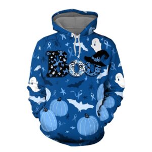 Boo Pumpkin Halloween Colorectal Cancer Awareness 3D Shirt
