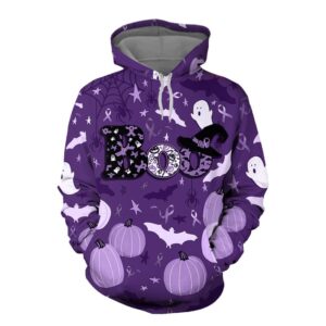 Boo Pumpkin Halloween Gynecologic Cancer Awareness 3D Shirt