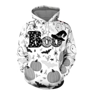 Boo Pumpkin Halloween Lung Cancer Awareness 3D Shirt