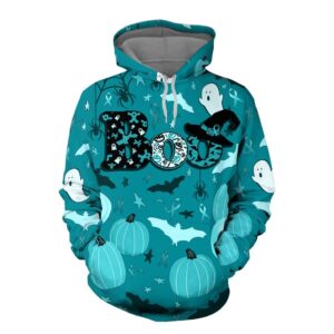 Boo Pumpkin Halloween Ovarian Cancer Awareness 3D Shirt