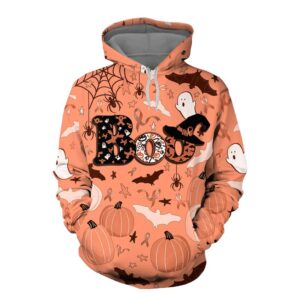 Boo Pumpkin Halloween Uterine Cancer Awareness 3D Shirt