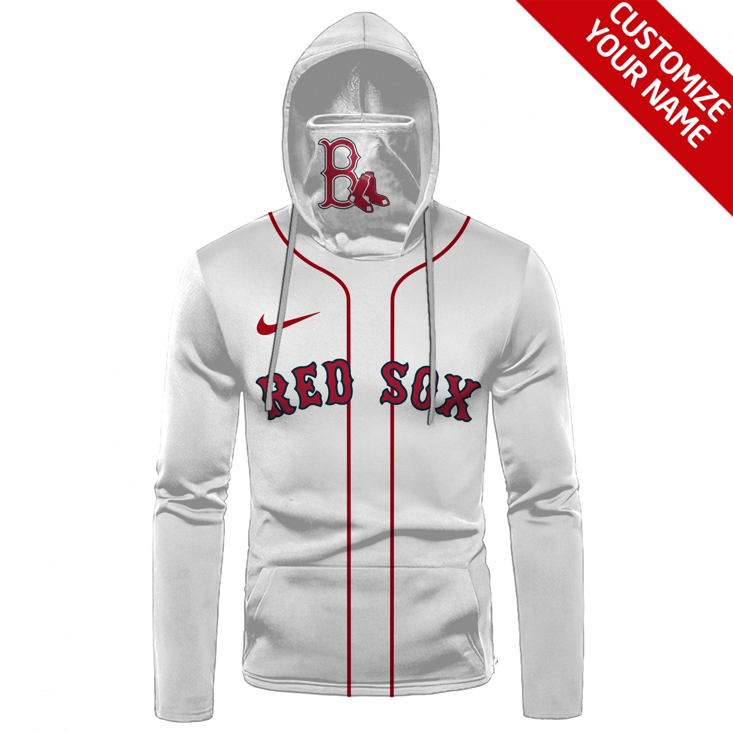 Boston Red Sox Custom Name And Number 3D Hoodie Mask Boston Red Sox Custom Name And Number 3D Hoodie Mask