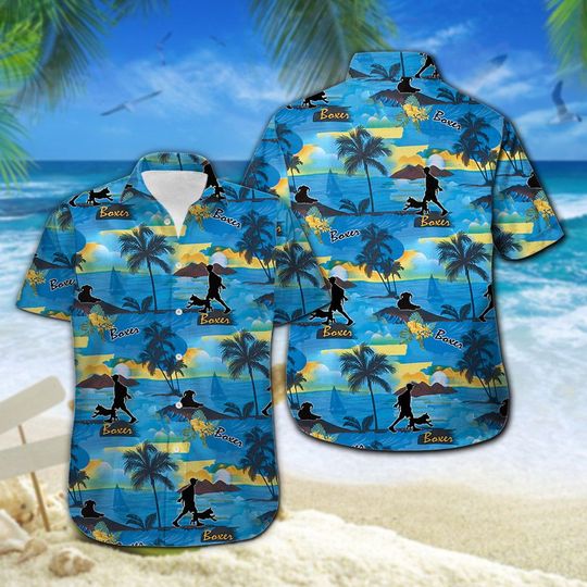 Boxer Hawaiian Shirt Summer Button Up Boxer Hawaiian Shirt Summer Button Up