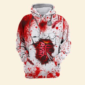 Brain Blood Nurse Halloween 3D Shirt