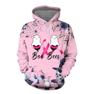 Breast Cancer Awareness Boo And Bees 3D Hoodie And Shirt
