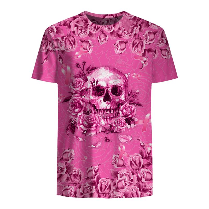 Breast Cancer Awareness Skull Flowers 3D Shirt Breast Cancer Awareness Skull Flowers 3D Shirt