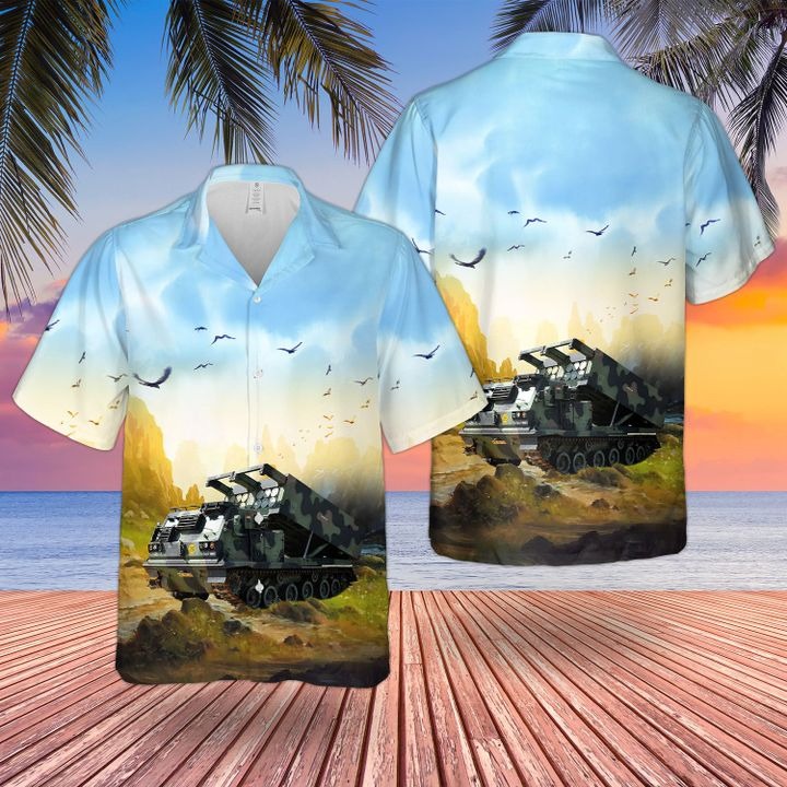Bristish Army M270 Multi Launch Rocket System Hawaiian Shirt Bristish Army M270 Multi Launch Rocket System Hawaiian Shirt