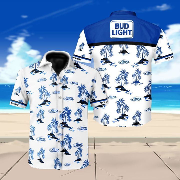 Bud Light Beer Hawaiian Shirt Summer Button Up Bud Light Beer Hawaiian Shirt Summer Button Up
