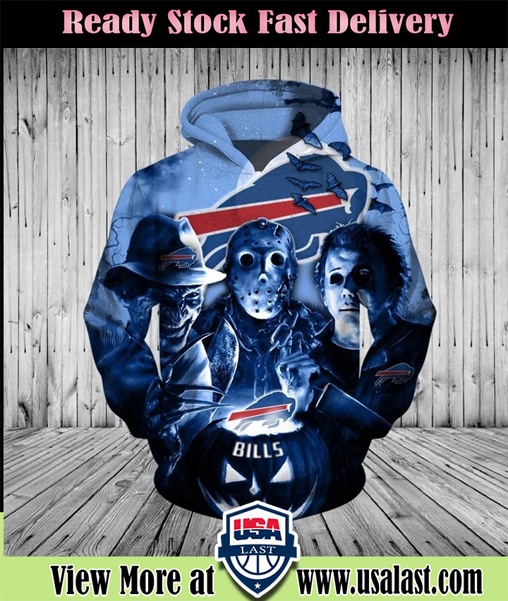 Buffalo Bills Halloween Horror Night 3D Pullover Hoodie Buffalo Bills Halloween Horror Night 3D Pullover Hoodie