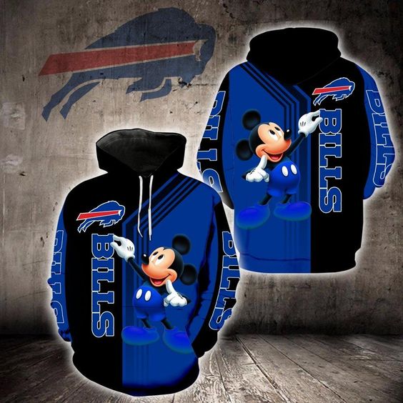 Buffalo Bills Mickey Mouse 3D Hoodie Buffalo Bills Mickey Mouse 3D Hoodie