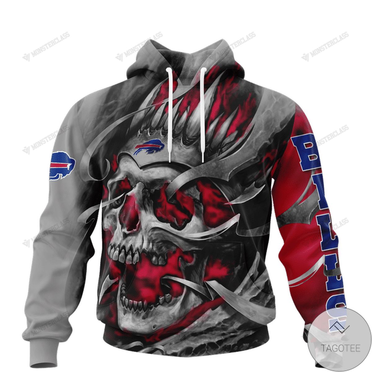 Buffalo Bills Skull Jersey 3D Hoodie Buffalo Bills Skull Jersey 3D Hoodie